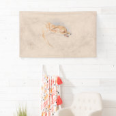 しゃがむキツネの勉強（John Frederick Lewis著） 横断幕 (インサイチュ)