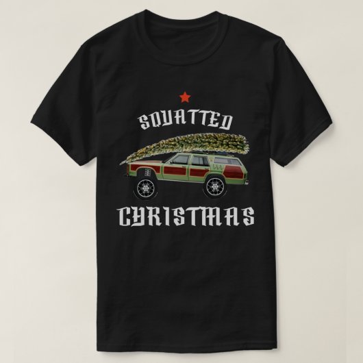 しゃがんだトラッククリスマスTシャツ Tシャツ (デザイン正面)