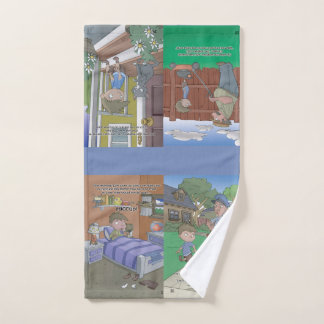 しゃっくりの写字生書体タオル- 4つの写真 ハンドタオル