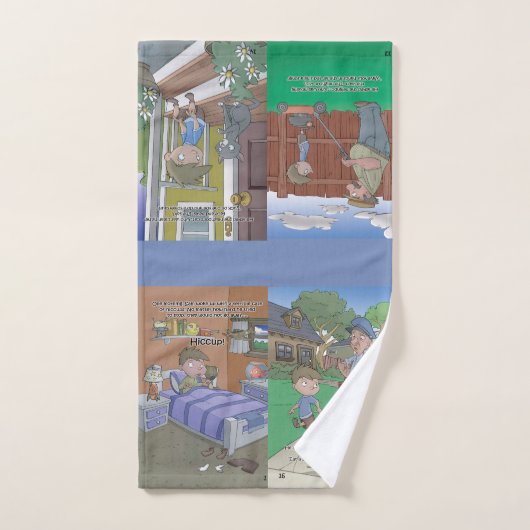 しゃっくりの写字生書体タオル- 4つの写真 ハンドタオル (ハンドタオル)