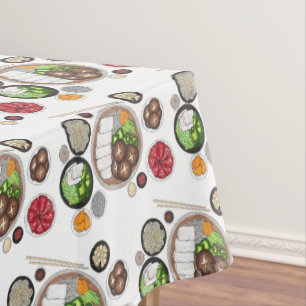 しゃぶしゃぶフードディナ日本のーディナーパーティー鍋 テーブルクロス