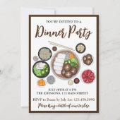 しゃぶしゃぶフードディナ日本のーディナーパーティー鍋 招待状 (正面)