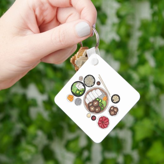 しゃぶしゃぶ日本日本の料理鍋 キーホルダー (手)