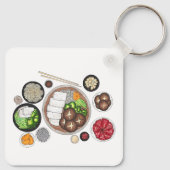 しゃぶしゃぶ日本日本の料理鍋 キーホルダー (裏面)