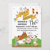 しゃぼん玉と動物の誕生日招待状 招待状 (正面)