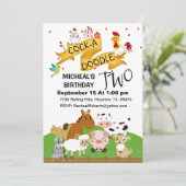 しゃぼん玉と動物の誕生日招待状 招待状 (スタンド正面)