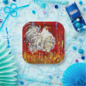 しゃもじ鶏 7インチ 角型紙皿セット ペーパープレート (パーティー)