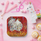 しゃもじ鶏 7インチ 角型紙皿セット ペーパープレート (パーティー)