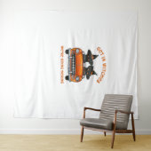 しゃれた猫がTシャツをヘキシング タペストリー (インサイチュ(横))
