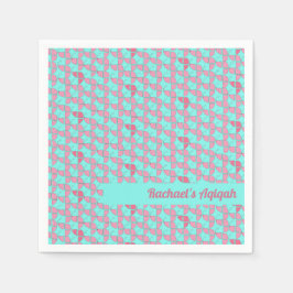 しゅんぷりピンクターコイズパターン、アキーカベビーシャワー スタンダードカクテルナプキン