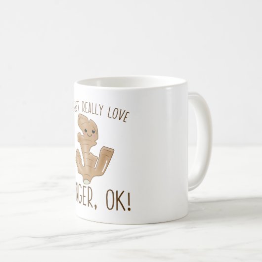 しょうが大好きなんだOK!かわいいジンジャー コーヒーマグカップ (正面右)