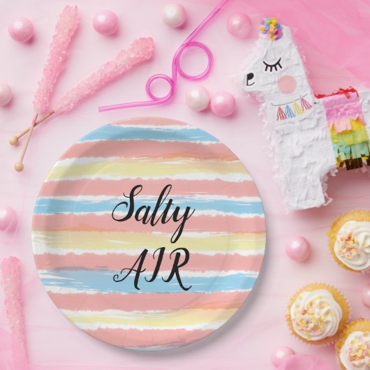 しょっぱいエアピンクイエローブルーウォーター色 ペーパープレート (パーティー)