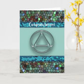 しらふの回復記念日おめでとうカード カード (黄色い花)