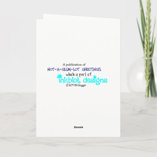 しらふの子供とおっちょこちょいの犬の誕生日カード カード (裏面)