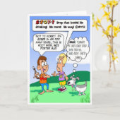 しらふの子供とおっちょこちょいの犬の誕生日カード カード (黄色い花)