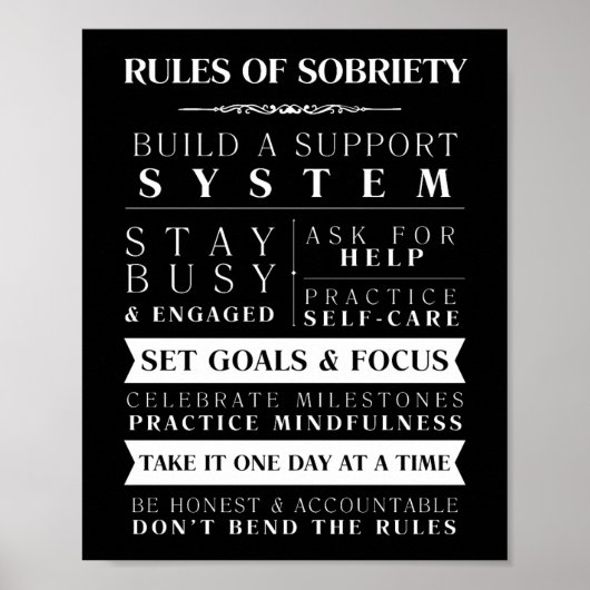 しらふの黒のしらふのサポートルーやる気を起こさせるル ポスター (正面)