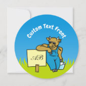 しるしのある牛 招待状 (正面)