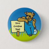 しるしのある牛 缶バッジ (正面)