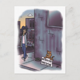 しるし付き物乞い猫 ポストカード
