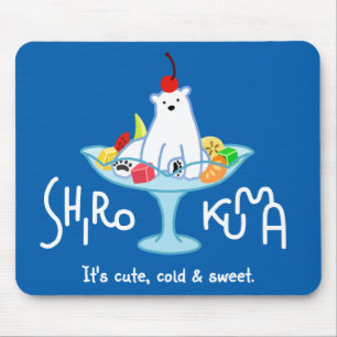 【しろくま(濃色地用)】 SHIROKUMA (white letters) マウスパッド