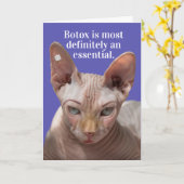 しわおもしろいの寄った猫-ボトックスが必須 カード (黄色い花)