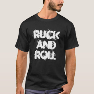 しわおよびロールメンズ中型のラグビーのスローガンのTシャツ Tシャツ
