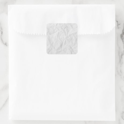しわくちゃの白い紙 スクエアシール (バッグ)