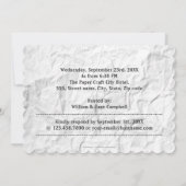 しわくちゃの紙 1周年 結婚記念日 招待状 (裏面)