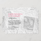 しわくちゃの紙 1周年 結婚記念日 招待状 (正面/裏面)