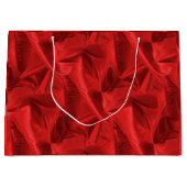 しわくちゃの赤いラメの金属の布の写真 ラージペーパーバッグ (正面)