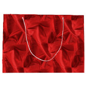 しわくちゃの赤いラメの金属の布の写真 ラージペーパーバッグ (裏面)