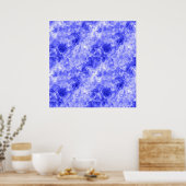 しわくちゃの青いテクスチャ ポスター (キッチン)