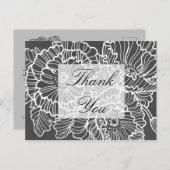 しわだらけの手描きの花ケシサンキューカード ポストカード (正面/裏面)