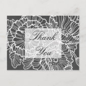 しわだらけの手描きの花ケシサンキューカード ポストカード (正面)