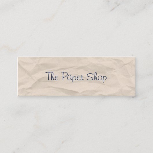 しわだらけの紙手書き手書きスキニー名刺 スキニー名刺 (正面)