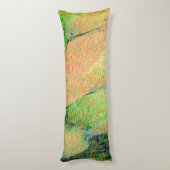 しわだらけの革スタイルと緑のサーモン絵を描擦り切れたの使用 ボディピロー (裏面 (縦))