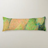 しわだらけの革スタイルと緑のサーモン絵を描擦り切れたの使用 ボディピロー (正面)