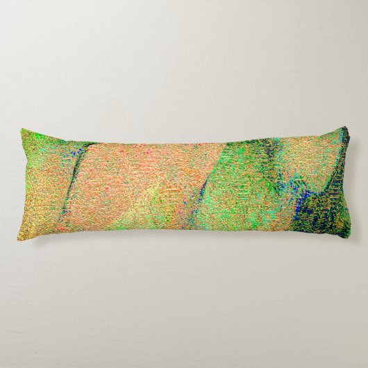 しわだらけの革スタイルと緑のサーモン絵を描擦り切れたの使用 ボディピロー (正面)