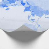 しわにされた淡いブルーの世界地図 ラッピングペーパー (角)