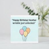 しわに近づく一年の誕生日カード (スタンド正面)