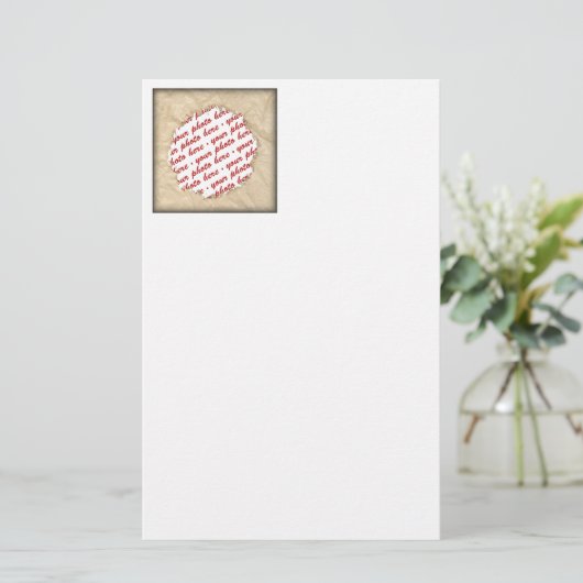 しわのあるクリンクル紙のフォトフレーム 便箋 (スタンド正面)