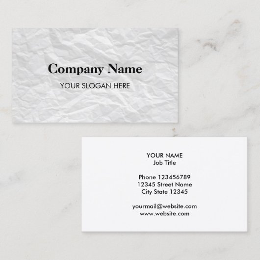 しわのある紙の背景名刺デザイン 名刺 (正面/裏面)