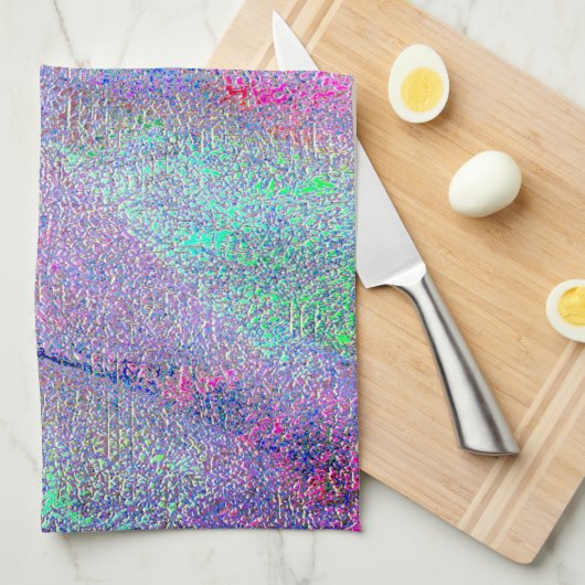 しわの付いたレザー擦り切れたスタイル絵を描、青いトーン キッチンタオル (四つ折り)