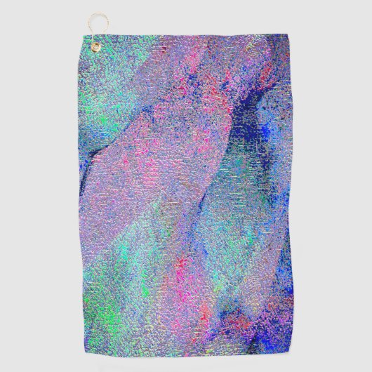 しわの付いたレザー擦り切れたスタイル絵を描、青いトーン ゴルフタオル (正面)