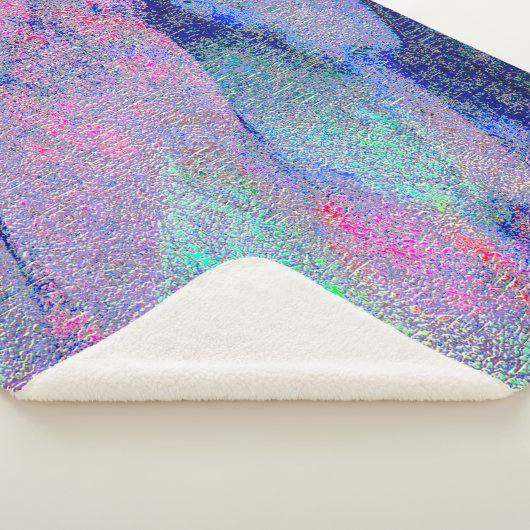 しわの付いたレザー擦り切れたスタイル絵を描、青いトーン シェルパブランケット (3/4)