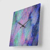 しわの付いたレザー擦り切れたスタイル絵を描、青いトーン スクエア壁時計 (傾斜)