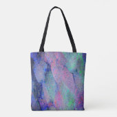 しわの付いたレザー擦り切れたスタイル絵を描、青いトーン トートバッグ (裏面)