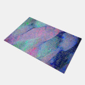 しわの付いたレザー擦り切れたスタイル絵を描、青いトーン ドアマット (アングル)