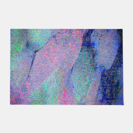 しわの付いたレザー擦り切れたスタイル絵を描、青いトーン ドアマット