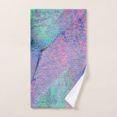 しわの付いたレザー擦り切れたスタイル絵を描、青いトーン バスタオルセット (ハンドタオル)